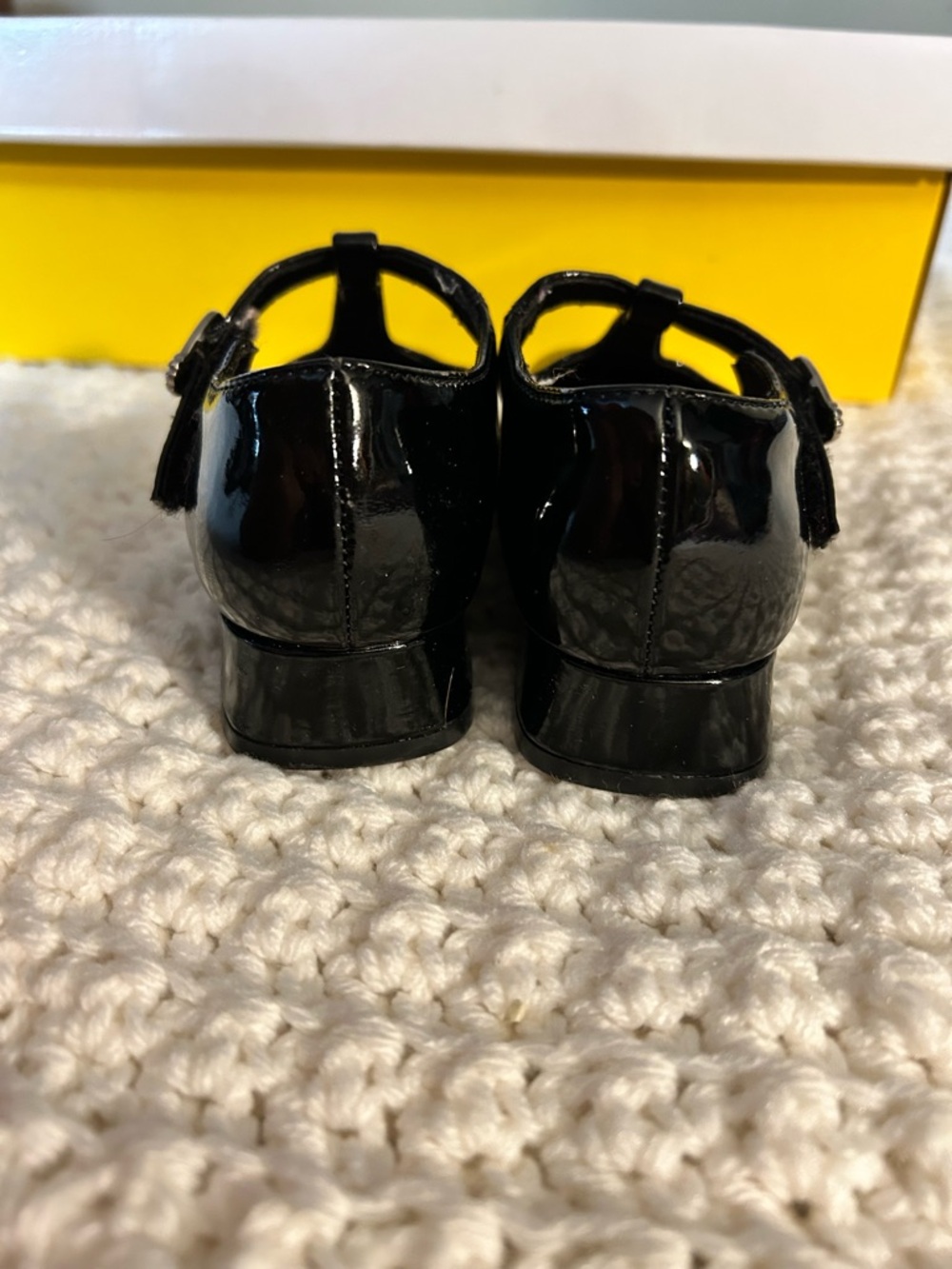 audrey Black Patent T-Strap Mary Janes with Pink Insole - Picture 5 of 13